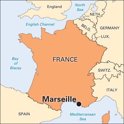 dimana Marseille di perancis peta