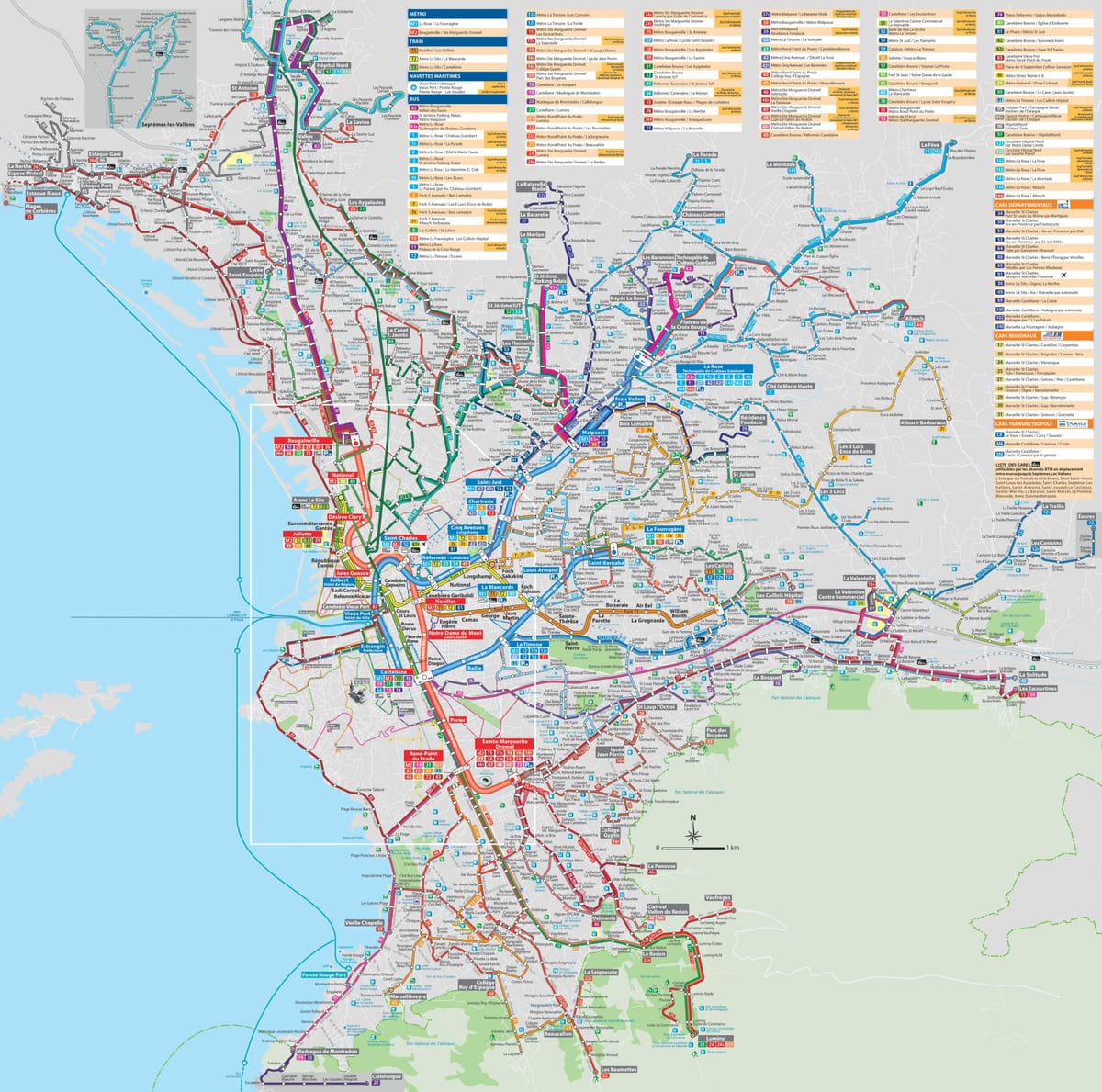 Marseille transportasi peta