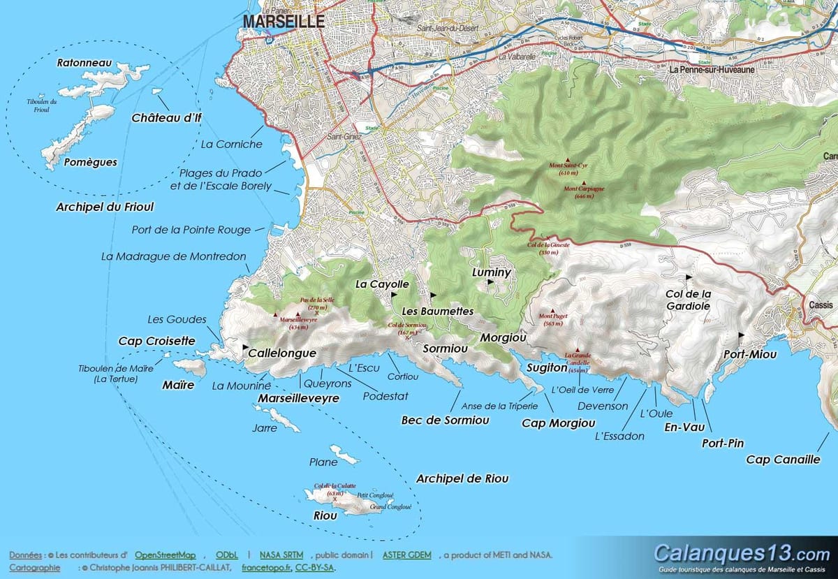peta geografis dari Marseille