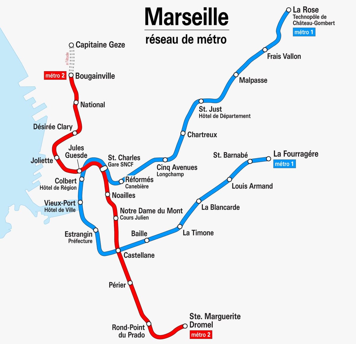 peta dari Marseille subway