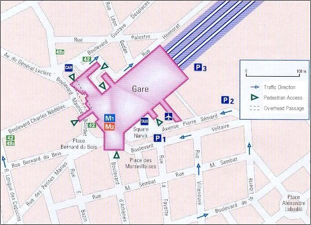 Marseille stasiun kereta api peta