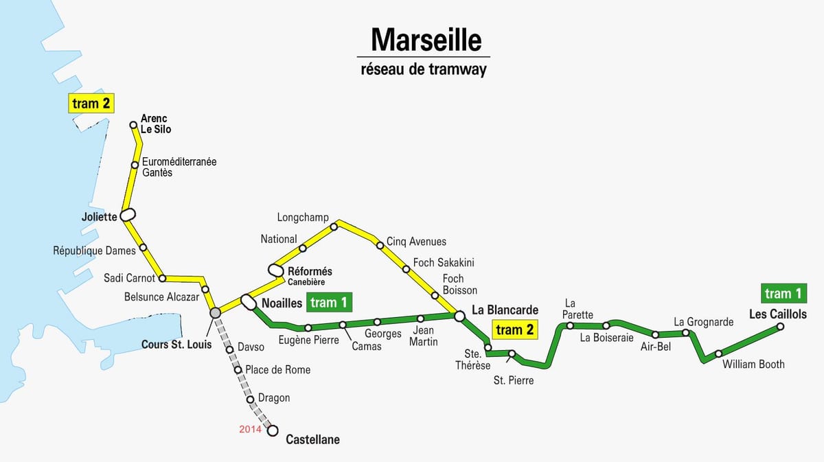 peta dari Marseille trem