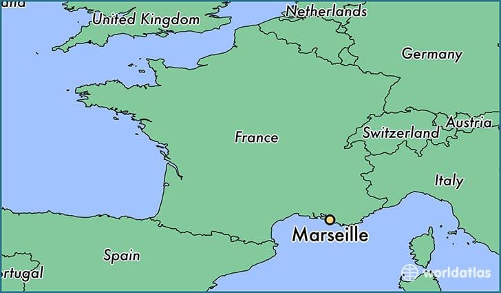 tampilkan Marseille di perancis peta